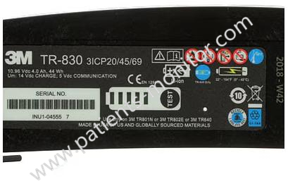 3M Versaflo Литий-ионный аккумулятор TR-830 3ICP20/45/69 10.96V, 4.0Ah, 44Wh Для серии TR-800 PAPR