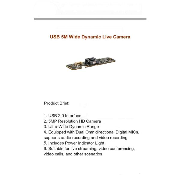 HK5M-H177AF Модуль камеры распознавания лиц USB Беспилотная промышленная камера EFL 4.35mm FOV 70°