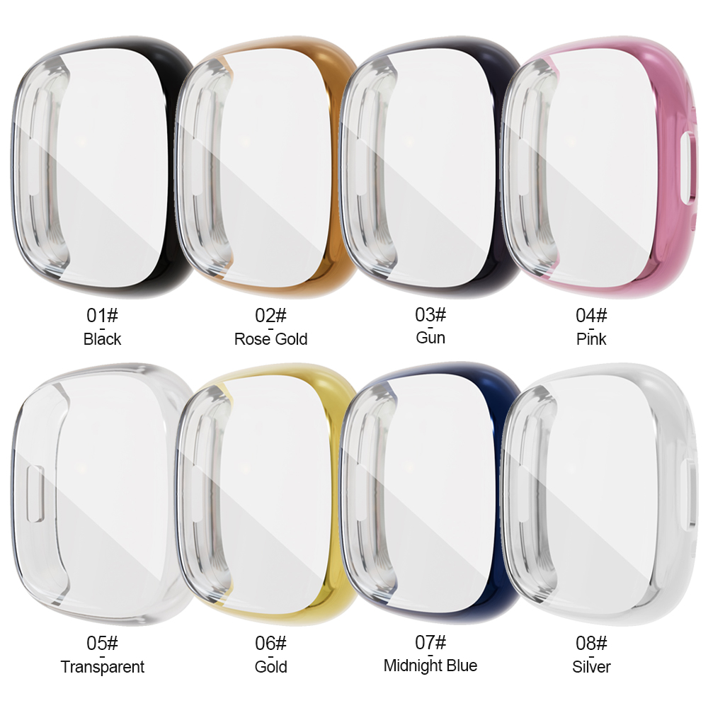 Eraysun Full Screen Protector Case for Fitbit Versa 4 Soft TPU Screen Watch Storage Case Luxury Cover Protective Cover