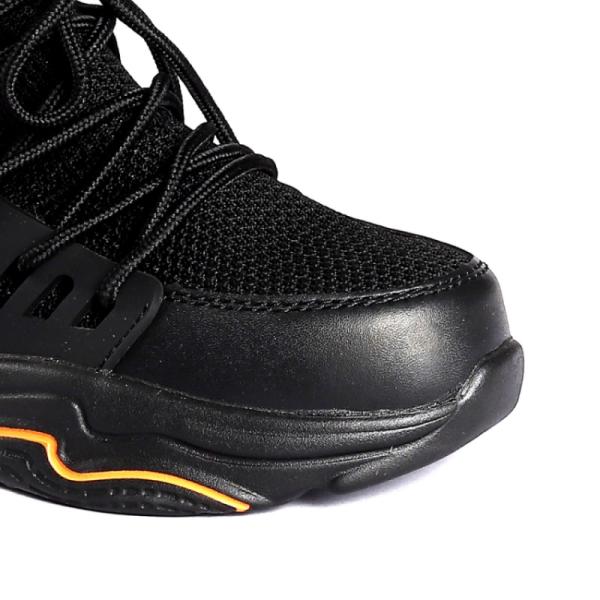 Unisex Tejido negro de corte bajo / calzado resistente cordones hasta el dedo de acero Calzado de seguridad de madera