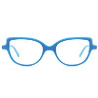 Os monóculos azuis moldam vidros de Cat Eye Shape Acetate Optical para crianças