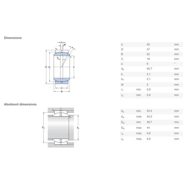 30×47×22mm Spherical Plain Bearings And Rod Ends Oil Lubrication For Forklift Trucks