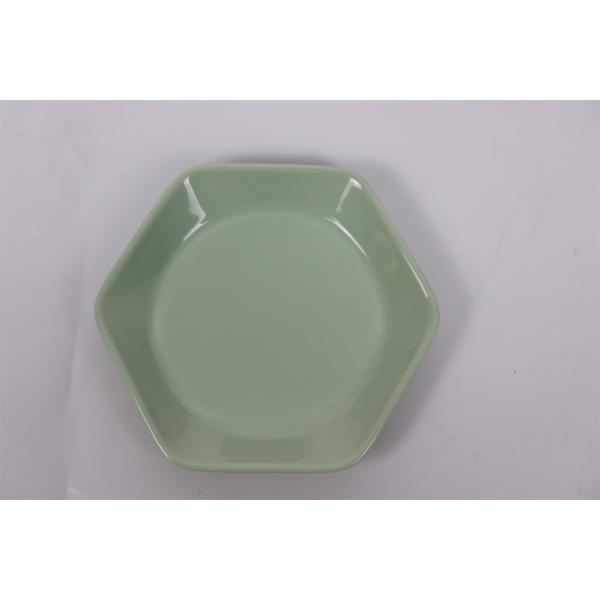 New hexagon ceramic fruit plates colorful dish for home interesting colors children