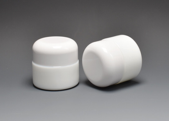 JG-AD(2), 15ml 50ml 100ml cylinderic opal white glass cosmetic jars with dome cap, glass primary cosmetic packaging