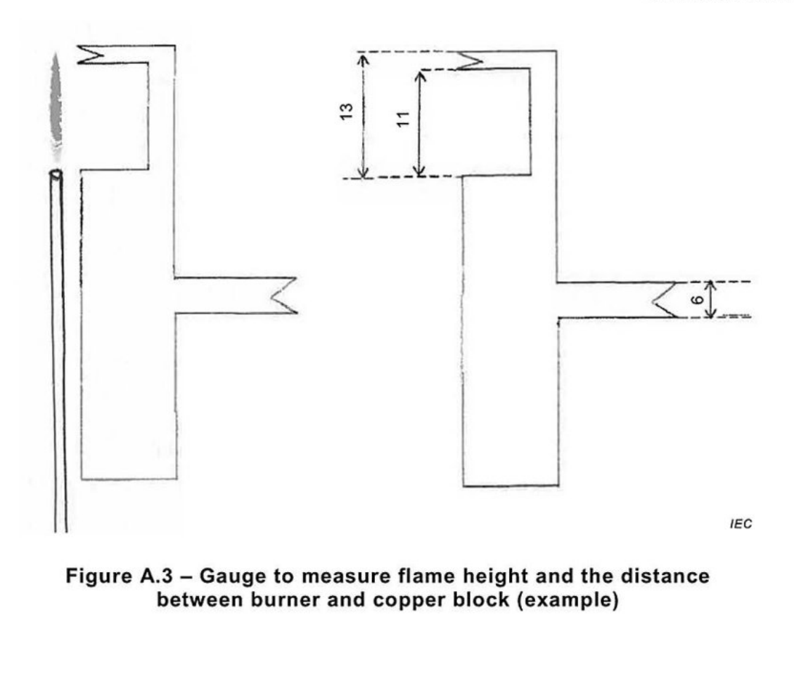IEC 60695-11-5 Compliant Flame Height Gauge for Needle Flame Test with Copper Block Distance Measurement