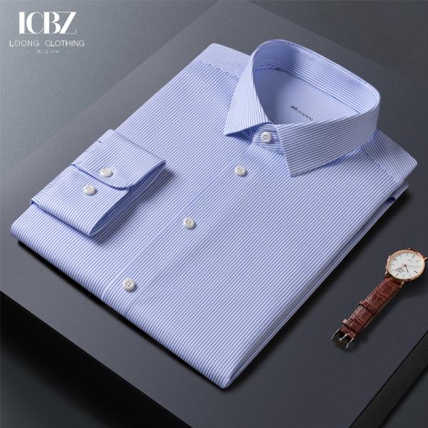 LCBZ на заказ вышитые мужские рубашки без железа белый хлопок длинные рукава деловые наряды