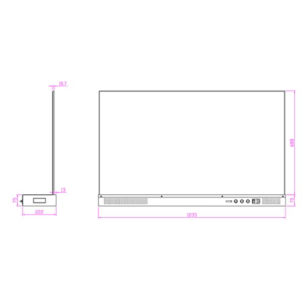 55 Inch 2K OLED transparent oled display buy Indoor with Touch for Animated Content