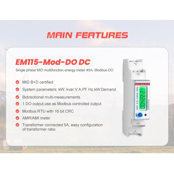 EM115-Mod-DO DC 5 45 A Modbus Control Output Remote Digital Display and MID Certificate