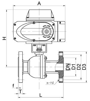 ASME B16.34 SS 304 Electric Ball Valve AC 220V Type For Oil Industry