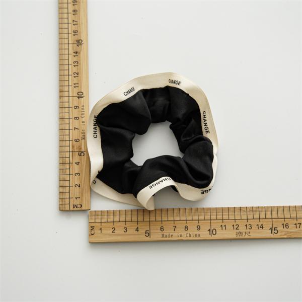 Girls fashion hair accessories scrunchies head string French ribbon edge fat bowel ring OEM logo words letter