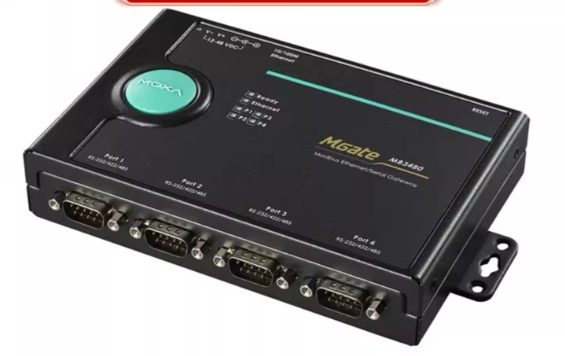 Modbus Serial to Ethernet Converter MOXA MGate MB3480 4 Port Standard Serial To Ethernet Modbus Gateway