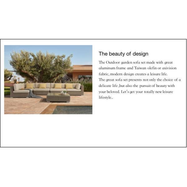 PE Wicker Rattan Furniture Patio Sofa Set Aluminum Frame Outdoor Sectional Conversation Sofa