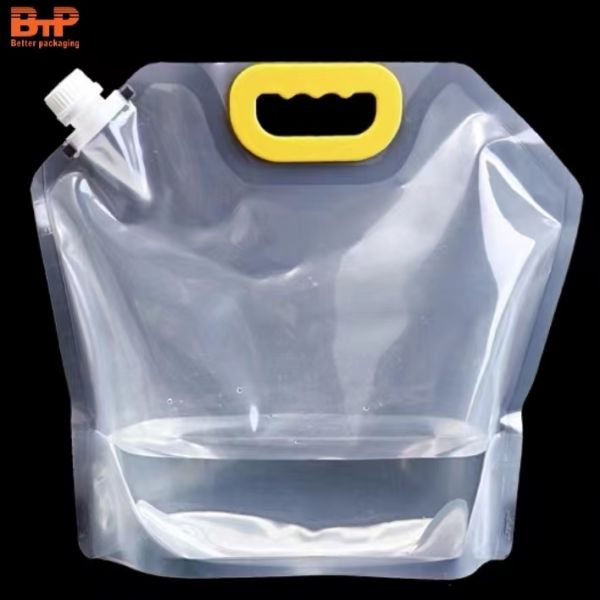 Custom Portable Food/water/fruit Juice/oil/rice Stand up Spout 2L/2.5L/5L/10L Pouch Packing Plastic Drinking Water Bag