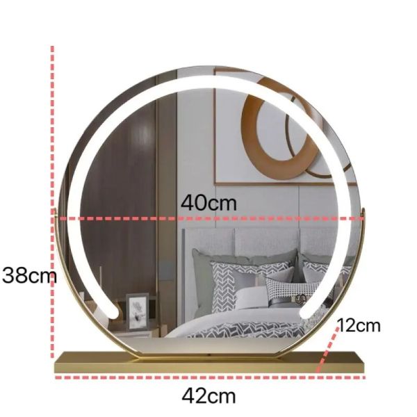 15X Magnification Smart Touch Dimmable 3 Modes 360° Rotation LED Round Makeup Vanity Mirror with Lights Mirror(WH-MR-79)