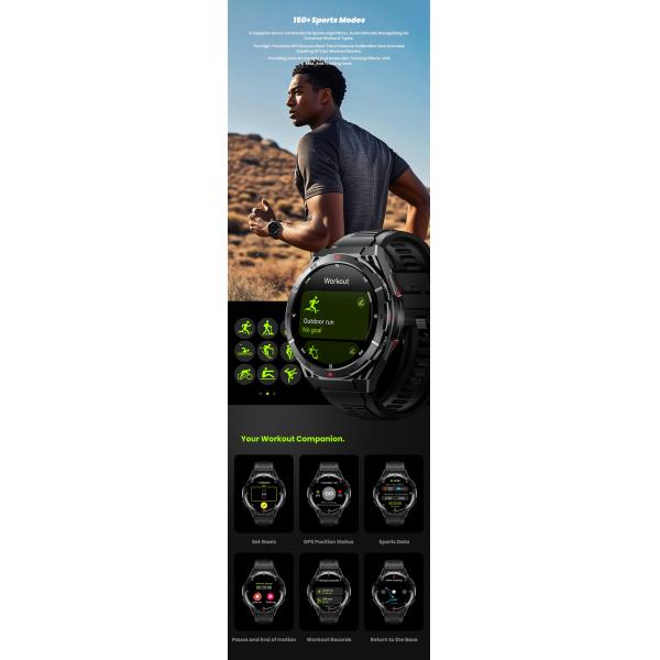 Eraysun Factory Fashion Sports Smartwatch 480Mah GPS Sport HD Call Compass Altitude Waterproof Health Wireless Smart Watches