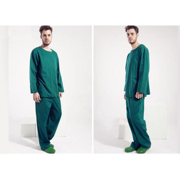 Long Sleeves Scrubs Medical Uniforms , Round Neck Surgical Scrub Suit Uniform