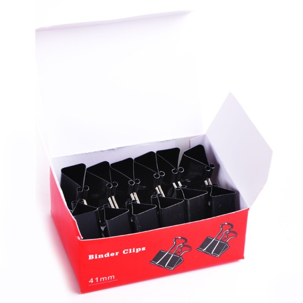 wholesale 12pcs clips metal black 41mm binder clips