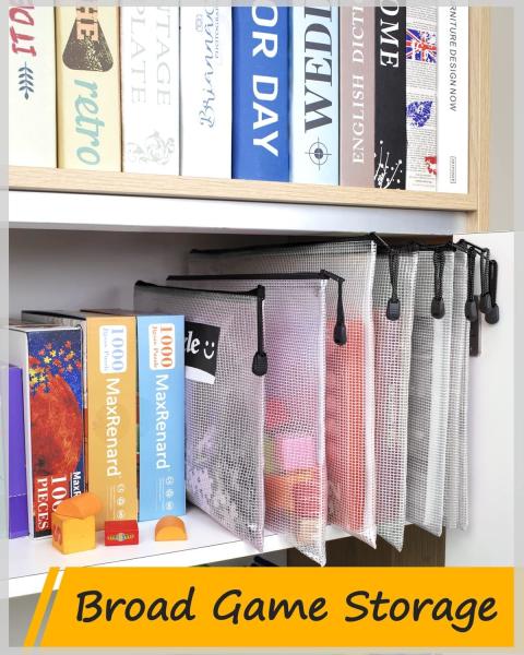 Mesh Zipper Pouch, Waterproof Zipper Bags, 8 Sizes Waterproof Plastic Document Pouch, 8 Colors, Multipurpose