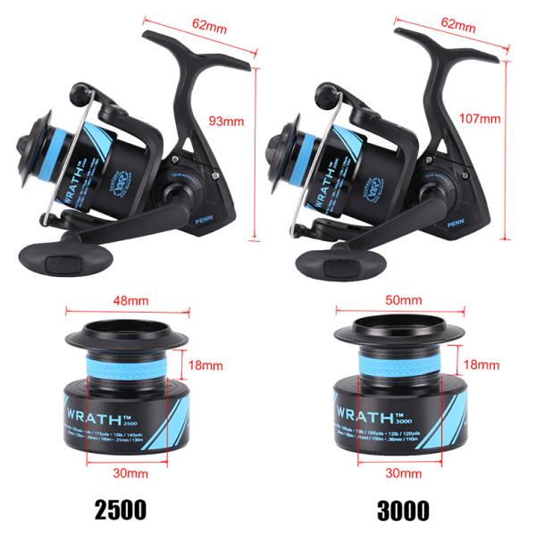 Lightweight Penn Fishing Reel PENN WRATH 2500-8000 6.2:1 5.6:1 5.3:1 3BB Spinning
