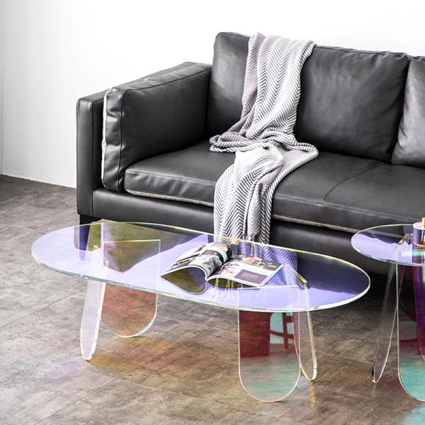 Transparent Acrylic Coffee Table Round Rainbow House Furniture