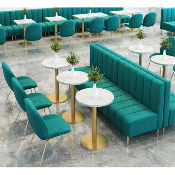 Hot Sale Metal Leg Dinning Chair Modern Restaurant Hall French Fabric Velvet Beetle Dining Chair