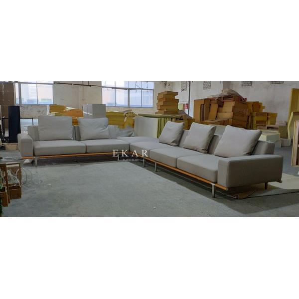 High End Modern Home Furniture Sectional L Shaped Fabric Couch Living Room Sofa
