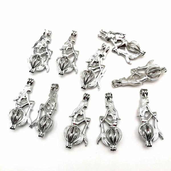 DIY Necklace For Unisex Gift Pearl Cage Pendant Essential Oil Diffuser Jewelry Making Accessories