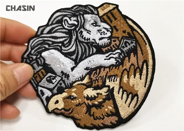 Embroidered Emblems Velcro Patches For Apparel , Uniform , Cap