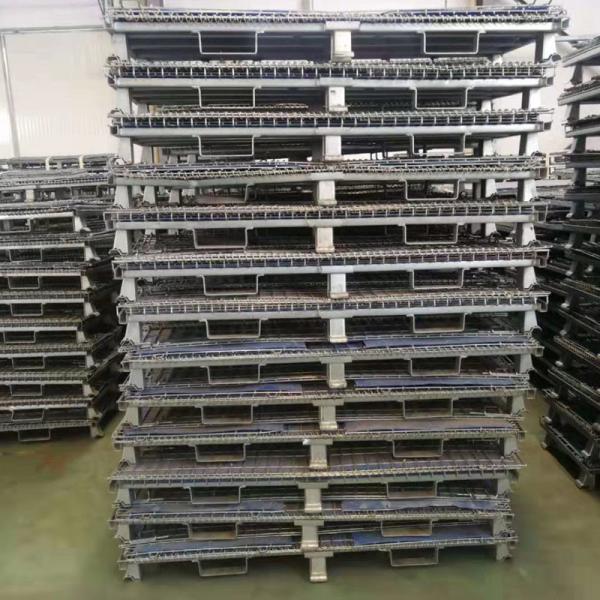 Heavy Duty Collapsible Wire Mesh Cages Foldable Structure With Caster Wheels