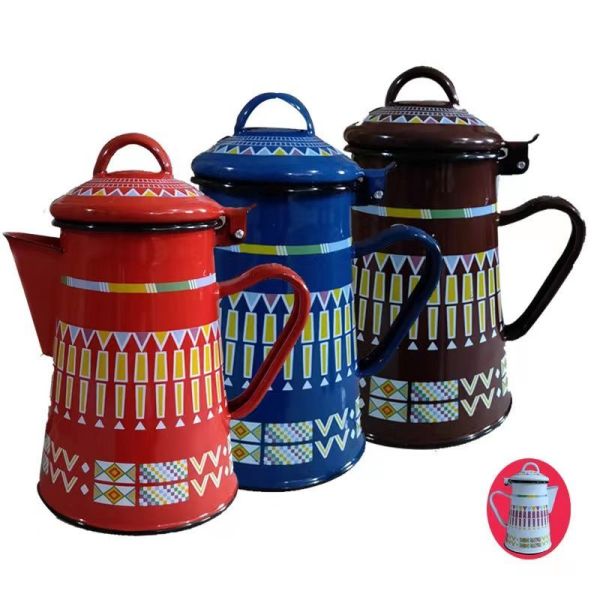 Enamel Coating Tea Kettle Hot Cool Water Coffee Pot Enamel Water Kettle Custom Color