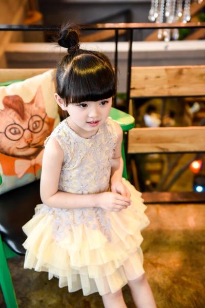 2016 Fashion Girl Party Kid's Dress Dancing Chinese Lace Dress Cute Prince Q222