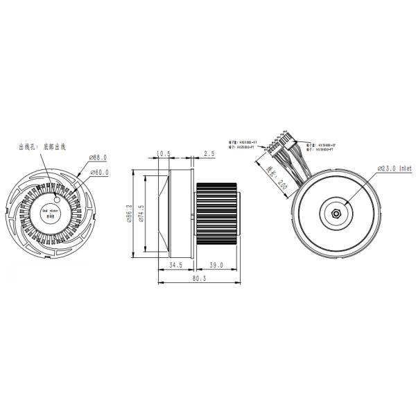 Легкий компактный DC 24V вентилятор вакуумный очиститель вентилятор 42 мм