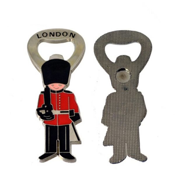 Custom  LONDON Security Tourism Souvenir Gift Guitar Shape Metal Fridge Magnet Beer Bottle Opener, Embossed Logo