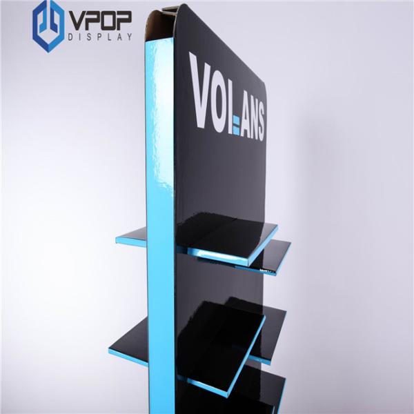 Two Sides Cardboard Merchandising Displays Blue And Black Stable High Capacity