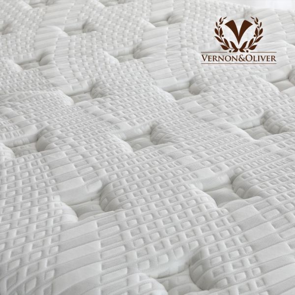 Pillow Top Light Gray Knitted Gel Memory Foam Mattress Supportive Feel Compressible 12in