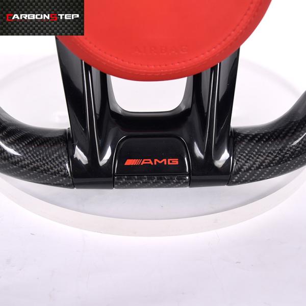 W213 Matte Carbon Fiber Mercedes Benz Steering Wheel 380mm Black Amg Leather Led