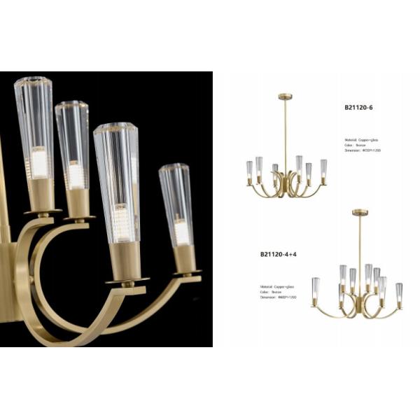 Customizable Copper Glass Chandelier Multiple Sizes Available