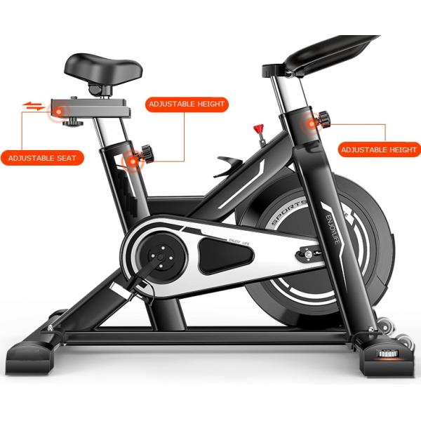 Foldable Ultra-Quiet Indoor Cardio Gym Equipment Weight Loss Pedal Exercise Bicycle Spinning Bike in Black