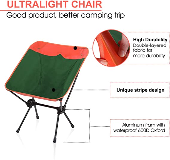 2.2 Pounds Aluminium Frame Folding Backpack Camping Chair