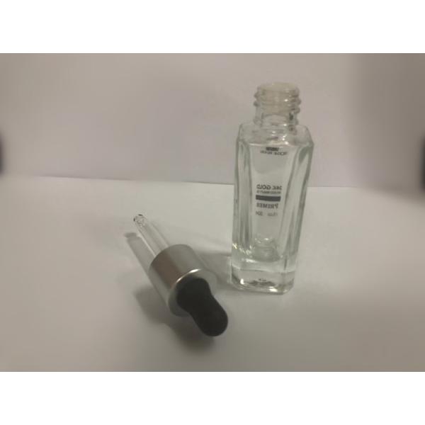 40ml Square Glass Dropper Bottle Essential Oil Bottles With Alumite Collar For Skin Care