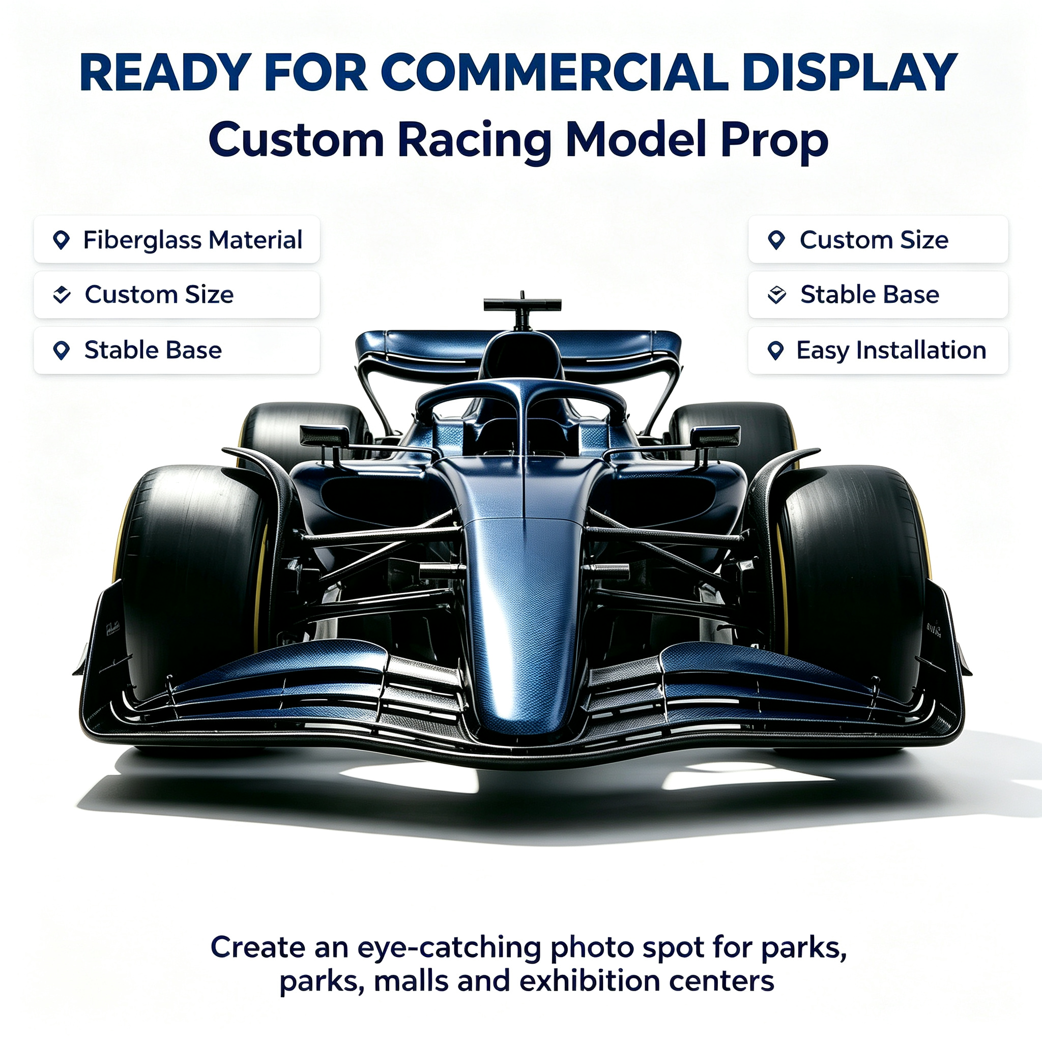 Large Size Formula Racing Car Model with Premium Metallic Blue Paint and High-Strength Composite Materials