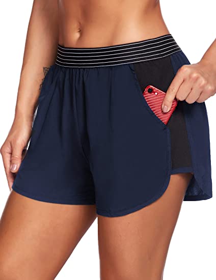 Велосипедист женщин шортов спорт кратких эластичных женщин Waistband замыкает накоротко бортовые карманы