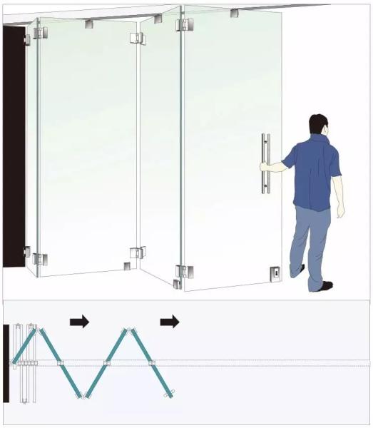 Interior Frameless Folding Glass Door , Balcony Sun Room Sliding Bifold Door