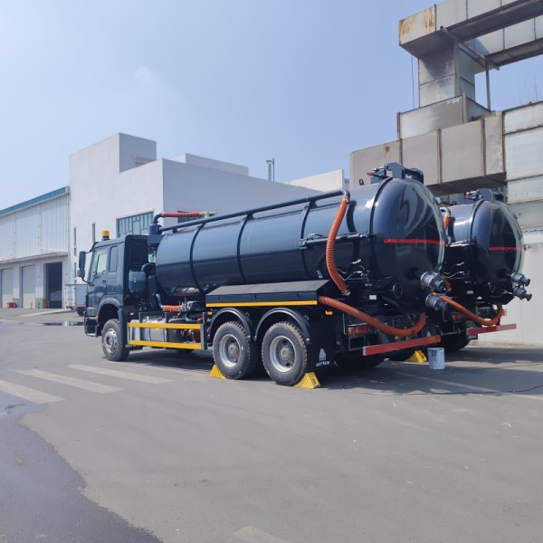 HOWO 15CBM Vacuum Sewage Suction Truck with 6×4 Drive Type and 266HP Engine Power for Municipal and Industrial Waste Cleaning