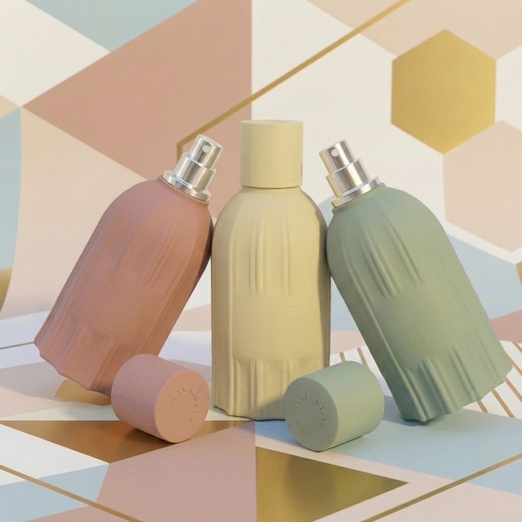 100ml Glass Perfume Bottles Cylinder Crimp Neck Magnetic Cap Empty Spray