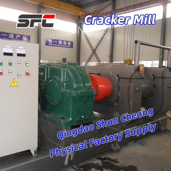 Factory Direct Sale Rubber Crusher & Rubber Cracker with Alloy Chilled Cast Iron Rolls and Emergency Pulling Up Equipment for Tire Recycling