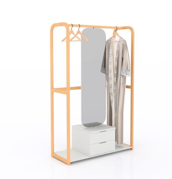 Oldtree White Wooden Clothing Armoire for Home Storage