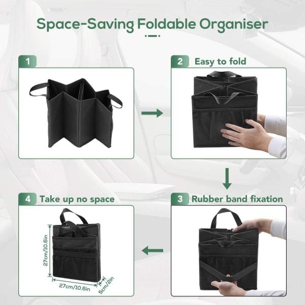 Carros de compras grandes organizador bolsas de comestibles plegable delantero trasero asiento camión 19X10X10