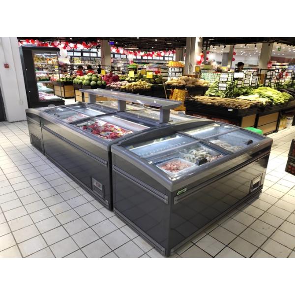 Замораживатель острова супермаркета дисплея морепродуктов с ℃ -18~-22 и внутренним освещением