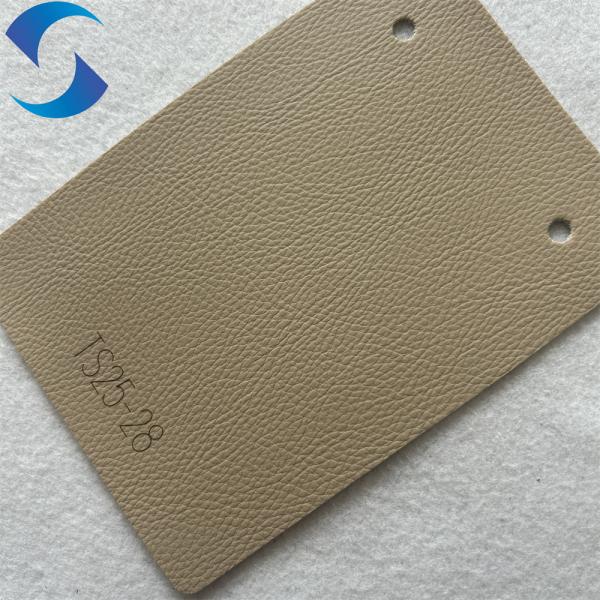 Synthetic Leather source factory eco-friendly PVC leather dark beige for car seat